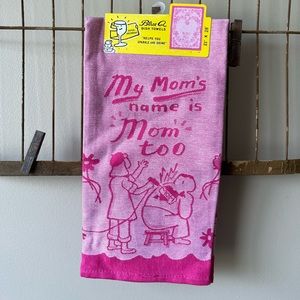 NIP Blue Q Pink Tattoo Mom Dishtowel